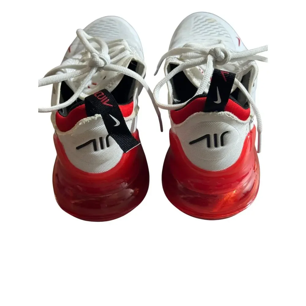 Nike Air Max 270 Sneakers Athletic Shoes Men's 8 White Red Black Mesh Running
